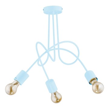 Candelabro integrado infantil  TANGO 3xE27/60W/230V AZUL