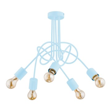 Candelabro integrado infantil  TANGO 5xE27/60W/230V AZUL