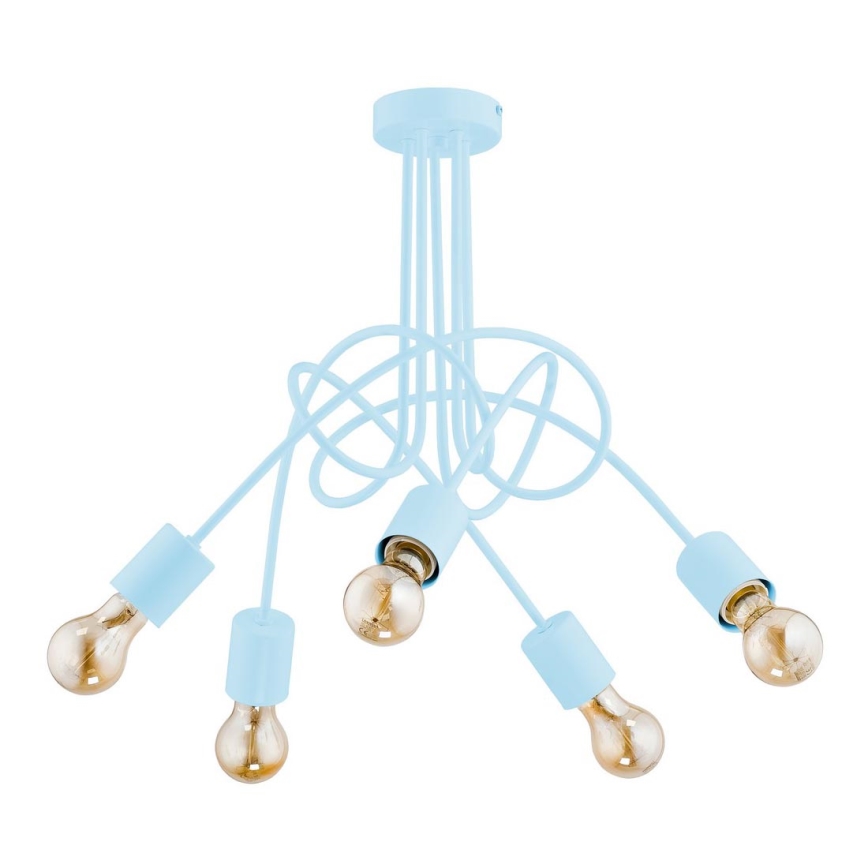 Candelabro integrado infantil  TANGO 5xE27/60W/230V AZUL