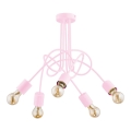 Candelabro integrado infantil  TANGO 5xE27/60W/230V rosa