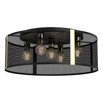 Candelabro integrado KAGA 5xE27/60W/230V preto/dourado