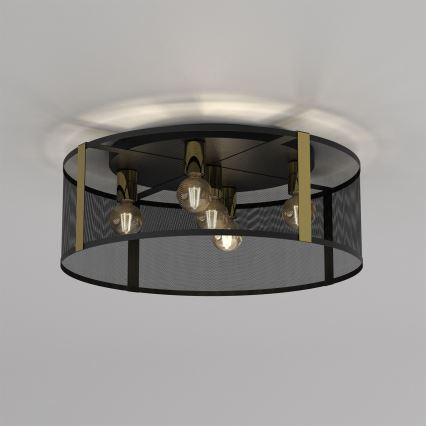 Candelabro integrado KAGA 5xE27/60W/230V preto/dourado