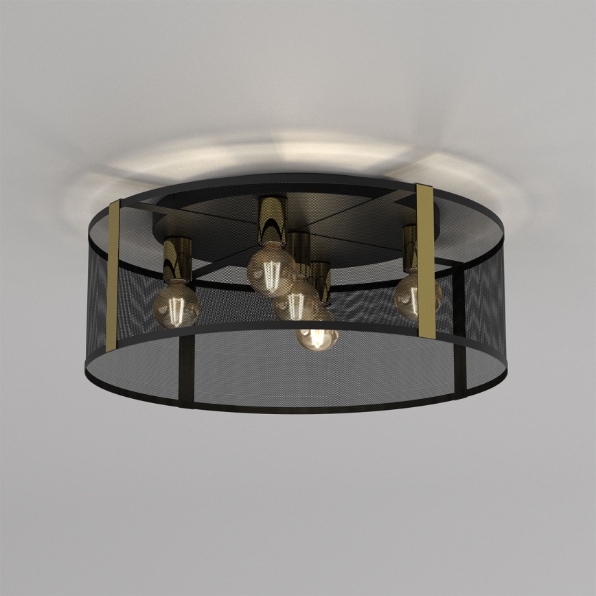 Candelabro integrado KAGA 5xE27/60W/230V preto/dourado