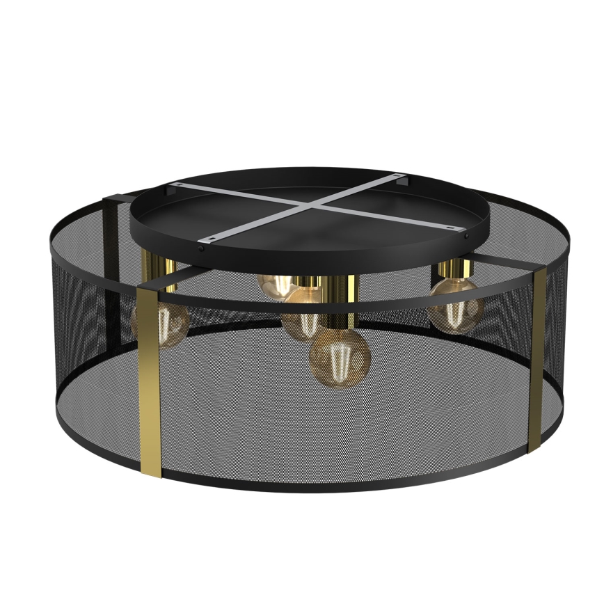 Candelabro integrado KAGA 5xE27/60W/230V preto/dourado