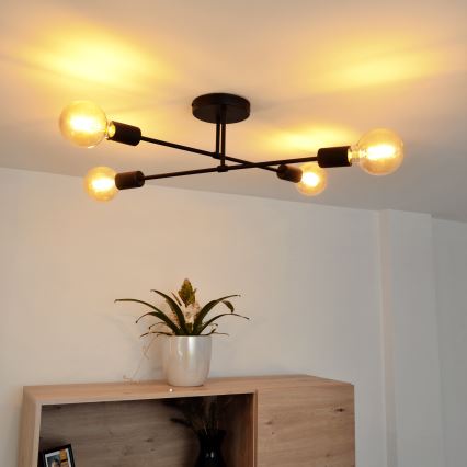 Candelabro integrado LED CAMBRIDGE 4xE27/8W/230V preto
