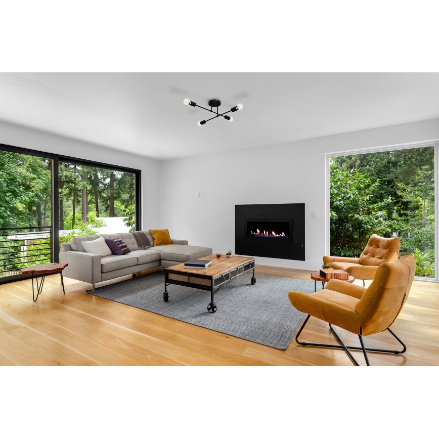 Candelabro integrado LED CAMBRIDGE 4xE27/8W/230V preto