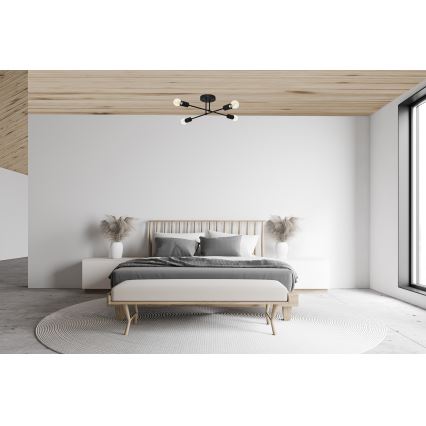Candelabro integrado LED CAMBRIDGE 4xE27/8W/230V preto