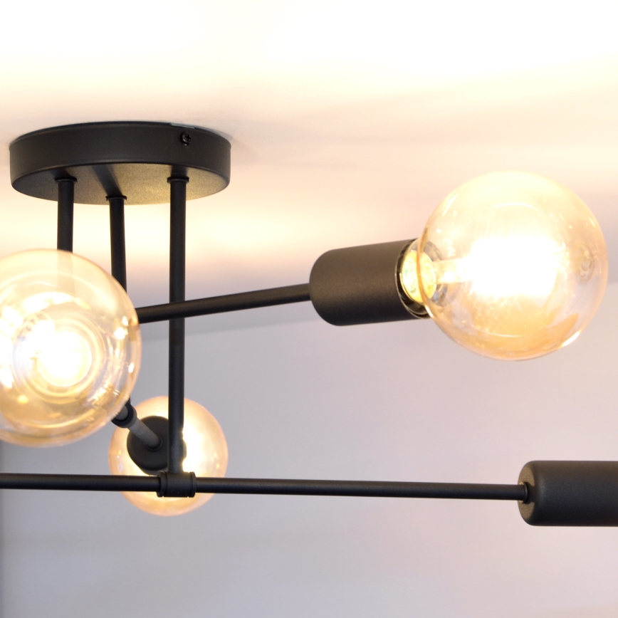 Candelabro integrado LED CAMBRIDGE 6xE27/8W/230V preto