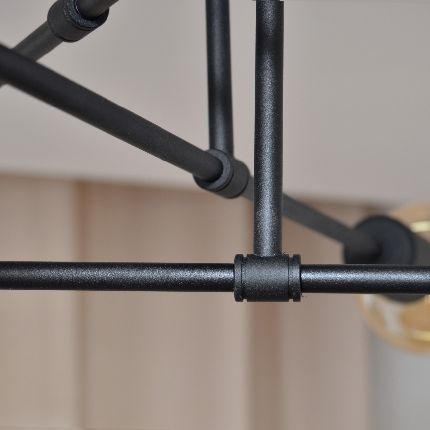 Candelabro integrado LED CAMBRIDGE 6xE27/8W/230V preto