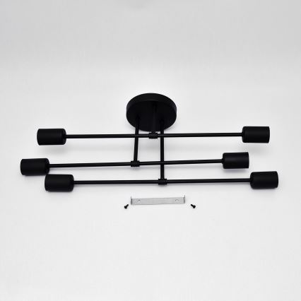 Candelabro integrado LED CAMBRIDGE 6xE27/8W/230V preto