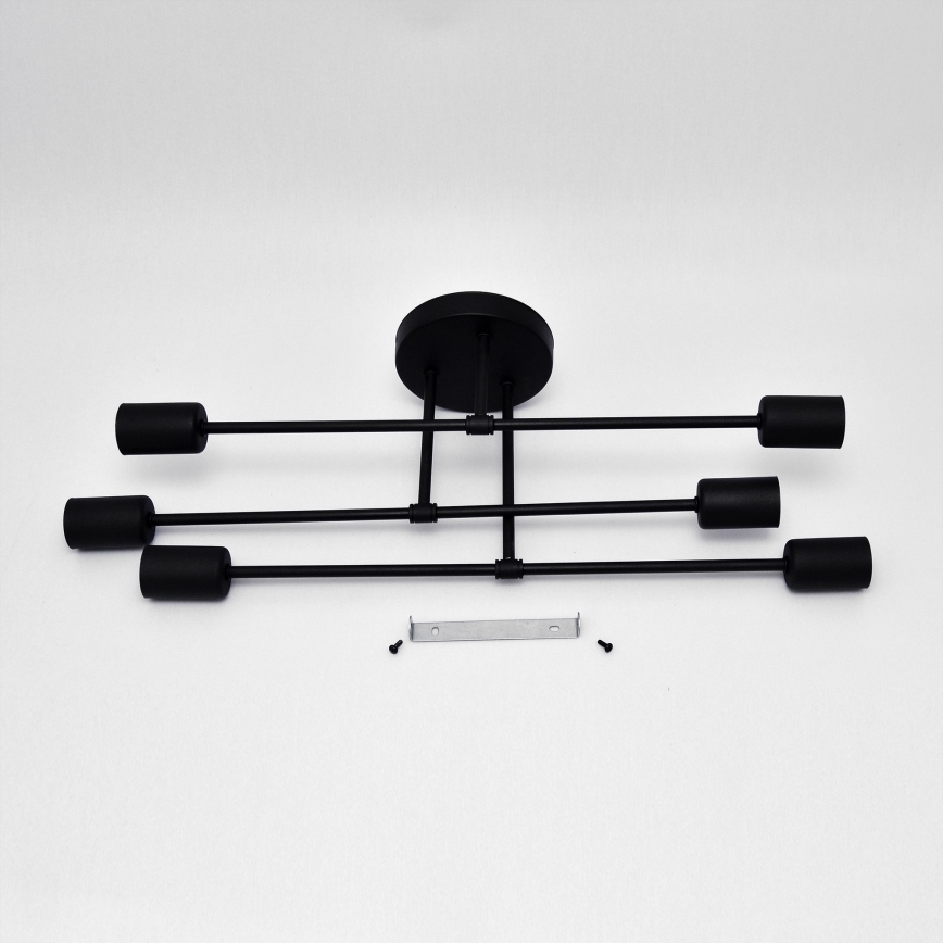Candelabro integrado LED CAMBRIDGE 6xE27/8W/230V preto