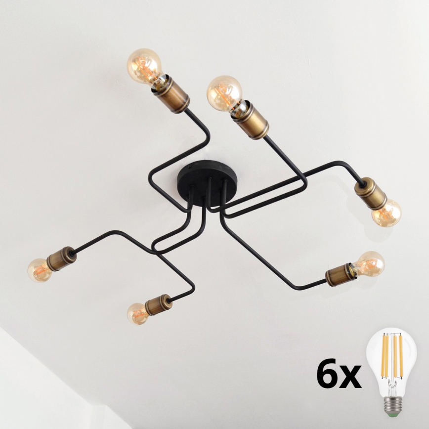 Candelabro integrado LED TUBE 6xE27/15W/230V