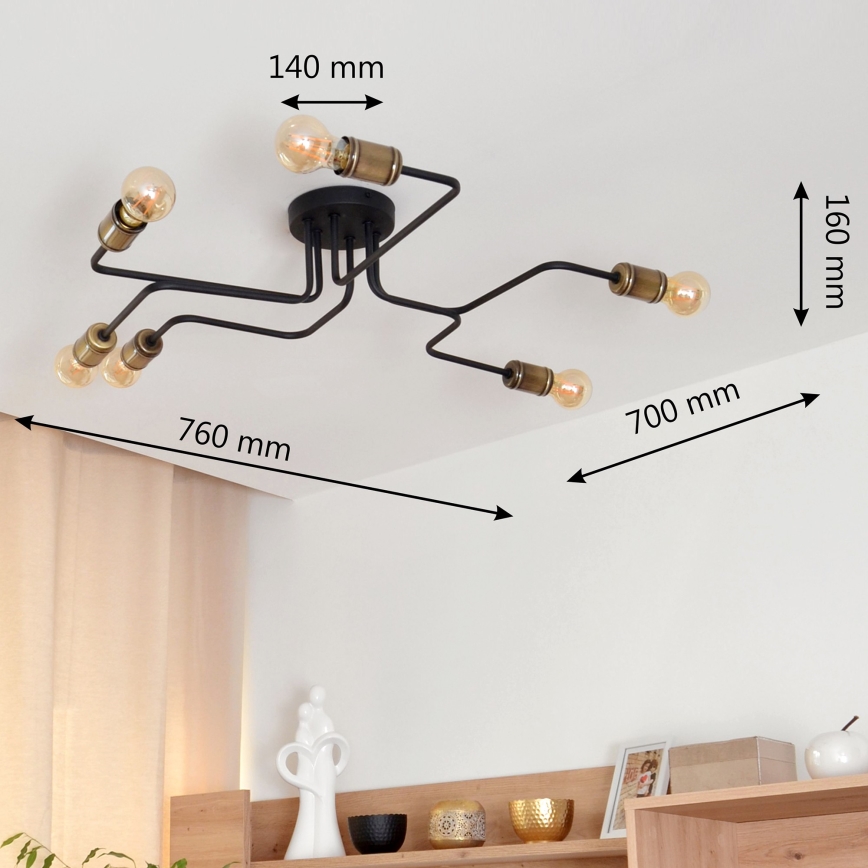 Candelabro integrado LED TUBE 6xE27/15W/230V