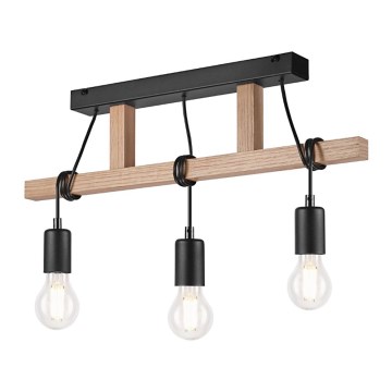 Candelabro integrado LEONIDAS 3xE27/60W/230V carvalho