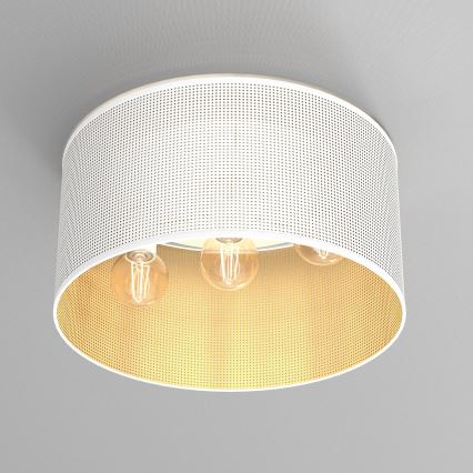 Candelabro integrado LOFT SHADE 3xE27/60W/230V branco/dourado