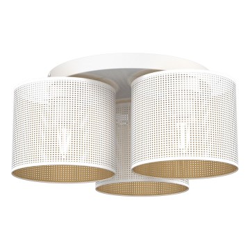 Candelabro integrado LOFT SHADE 3xE27/60W/230V branco/dourado