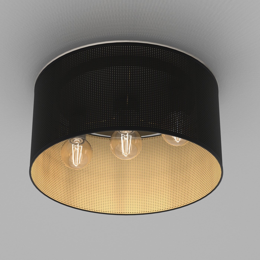 Candelabro integrado LOFT SHADE 3xE27/60W/230V preto/dourado