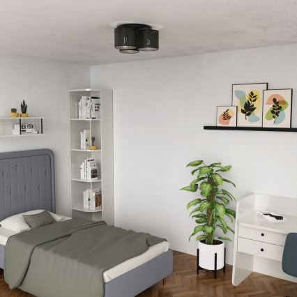 Candelabro integrado LOFT SHADE 3xE27/60W/230V preto