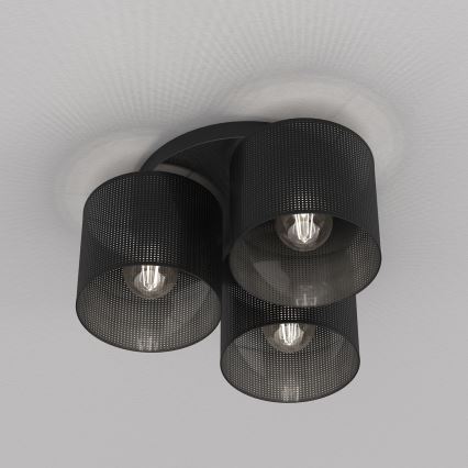 Candelabro integrado LOFT SHADE 3xE27/60W/230V preto