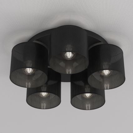 Candelabro integrado LOFT SHADE 5xE27/60W/230V preto