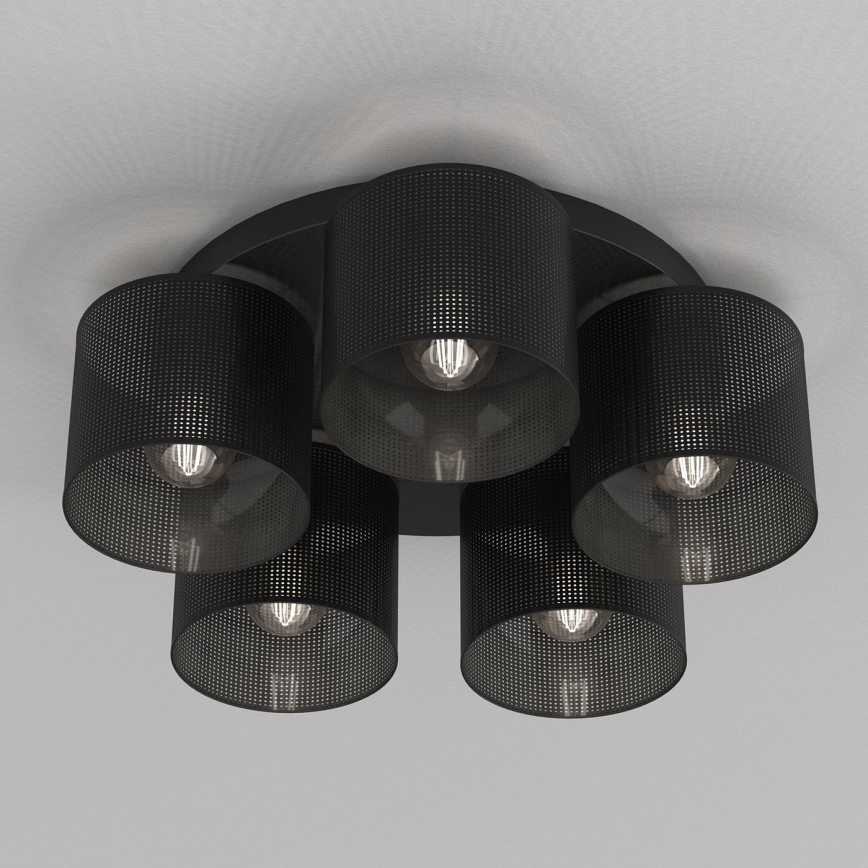 Candelabro integrado LOFT SHADE 5xE27/60W/230V preto