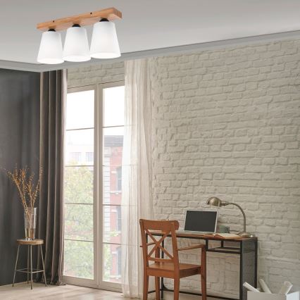 Candelabro integrado LULA 3xE27/60W/230V carvalho