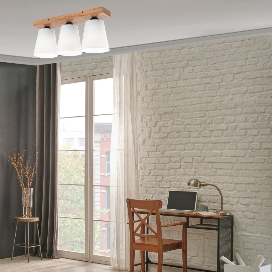 Candelabro integrado LULA 3xE27/60W/230V carvalho