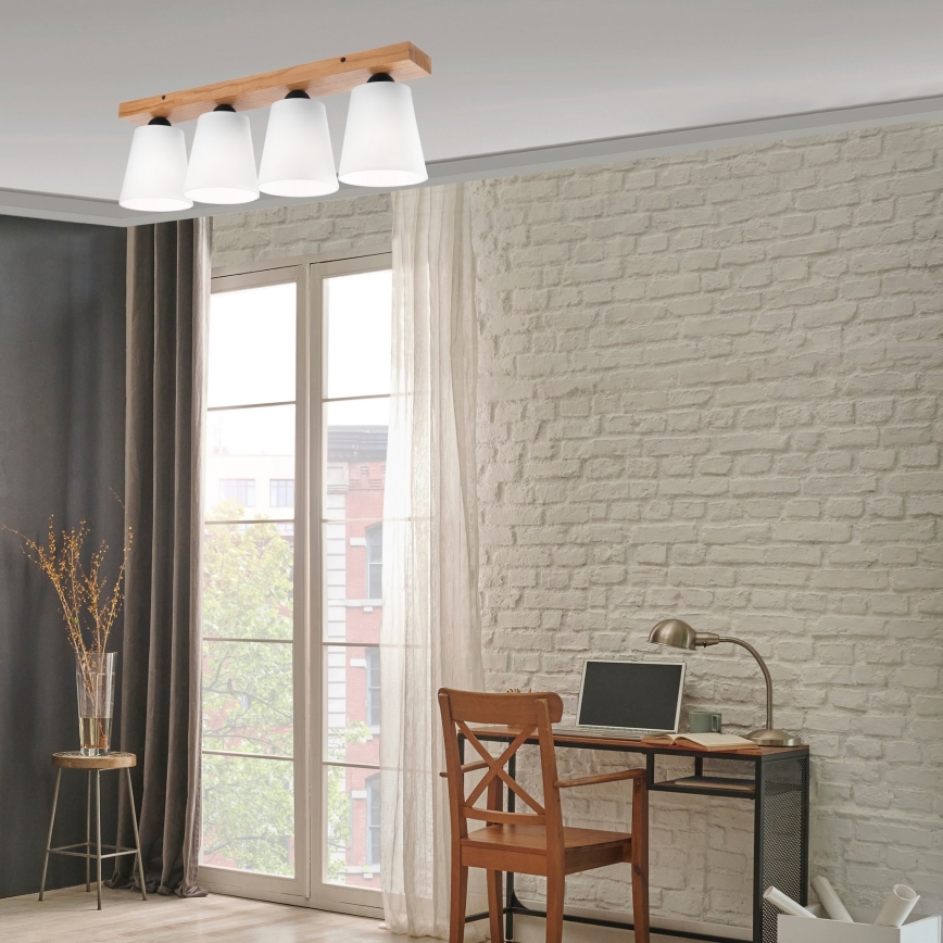 Candelabro integrado LULA 4xE27/60W/230V carvalho