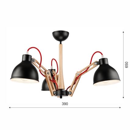 Candelabro integrado MARCELLO 3xE27/60W/230V - FSC certificado