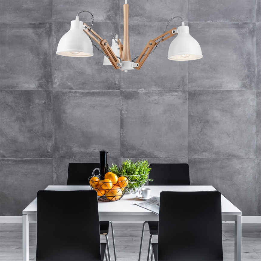 Candelabro integrado MARCELLO 3xE27/60W/230V faia - FSC certificado