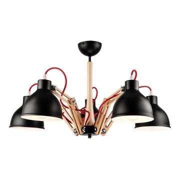 Candelabro integrado MARCELLO 5xE27/60W/230V faia - FSC certificado