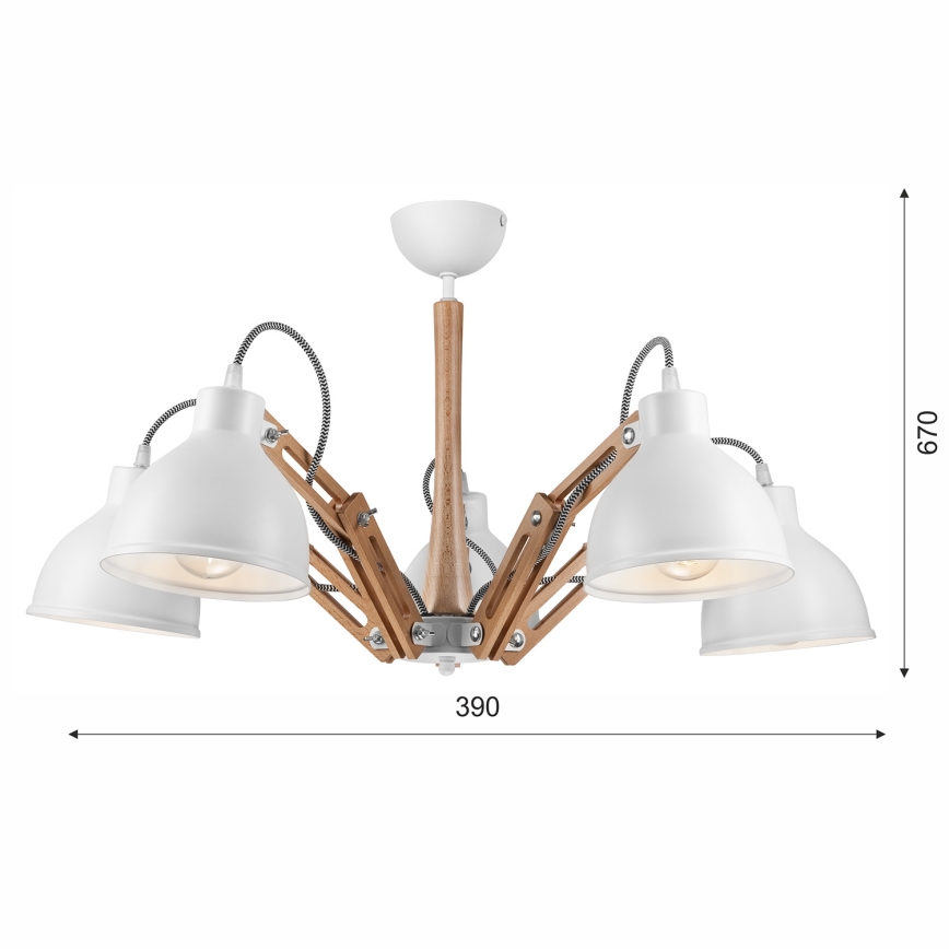 Candelabro integrado MARCELLO 5xE27/60W/230V - FSC certificado