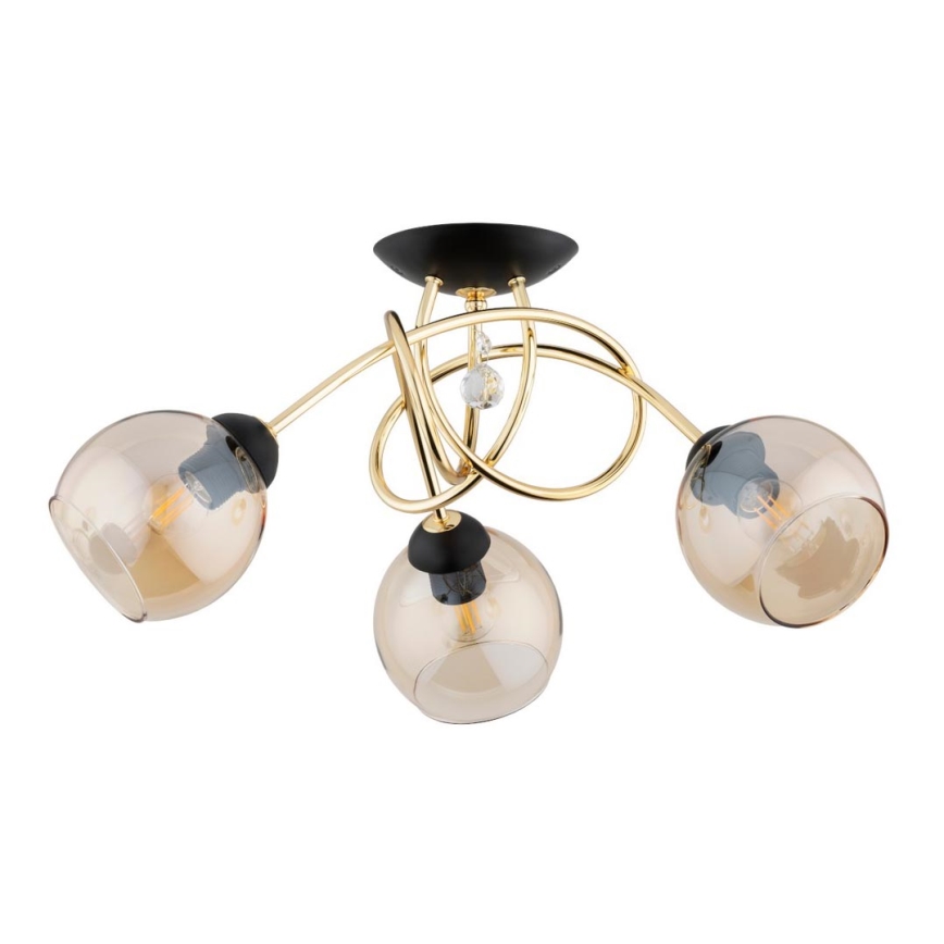 Candelabro integrado MODENA 3xE27/60W/230V dourada/preto/bege