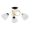 Candelabro integrado MODENA 3xE27/60W/230V dourada/preto/branco