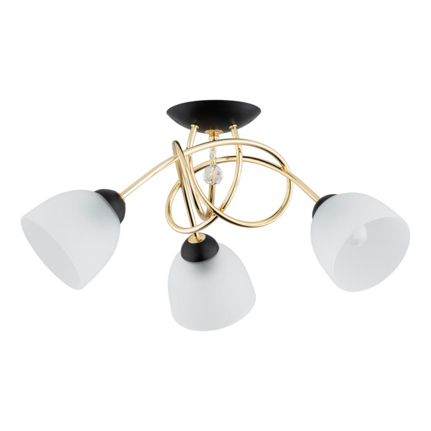 Candelabro integrado MODENA 3xE27/60W/230V dourada/preto/branco