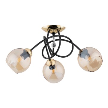 Candelabro integrado MODENA 3xE27/60W/230V preto/dourada/bege