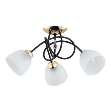 Candelabro integrado MODENA 3xE27/60W/230V preto/dourada/branco