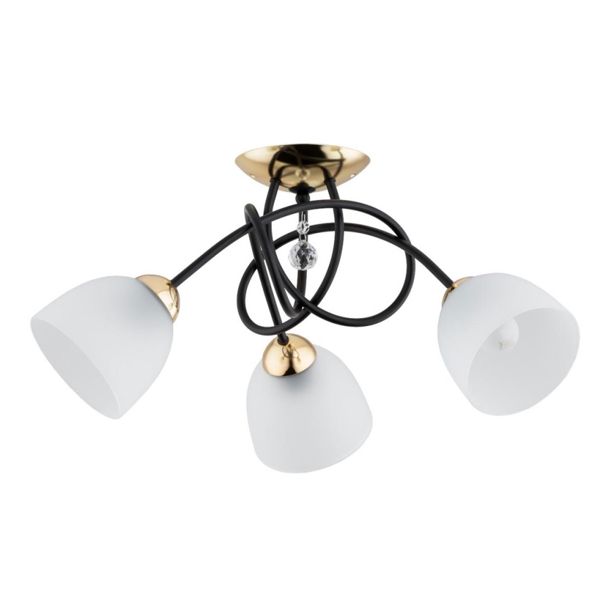 Candelabro integrado MODENA 3xE27/60W/230V preto/dourada/branco