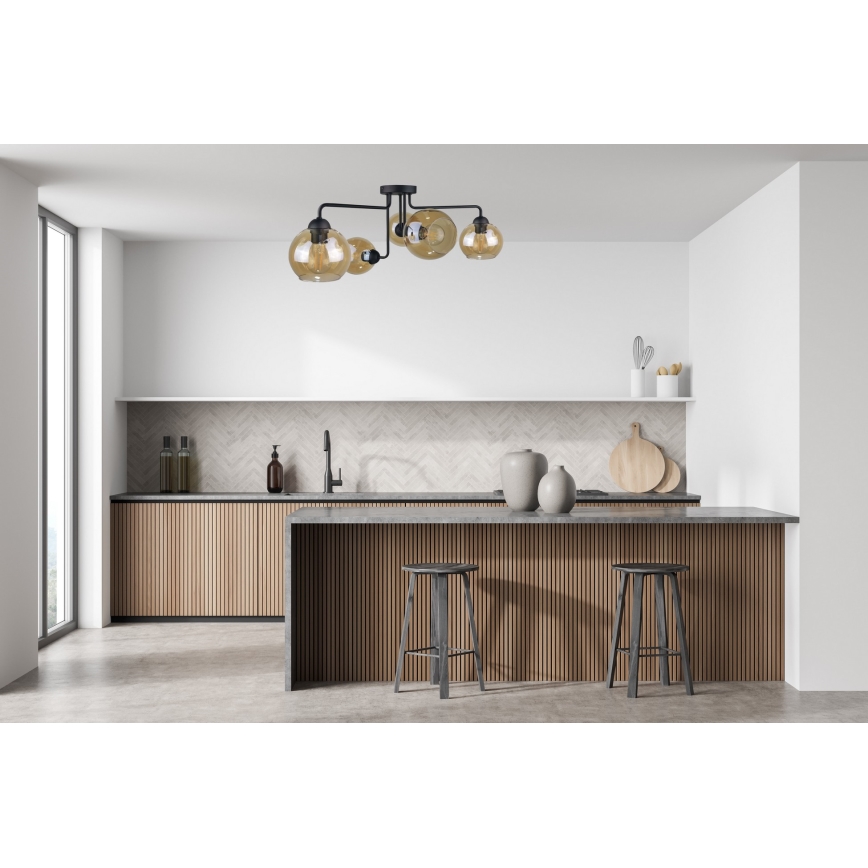 Candelabro integrado MONDE BLACK 5xE27/60W/230V