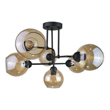 Candelabro integrado MONDE BLACK 6xE27/60W/230V