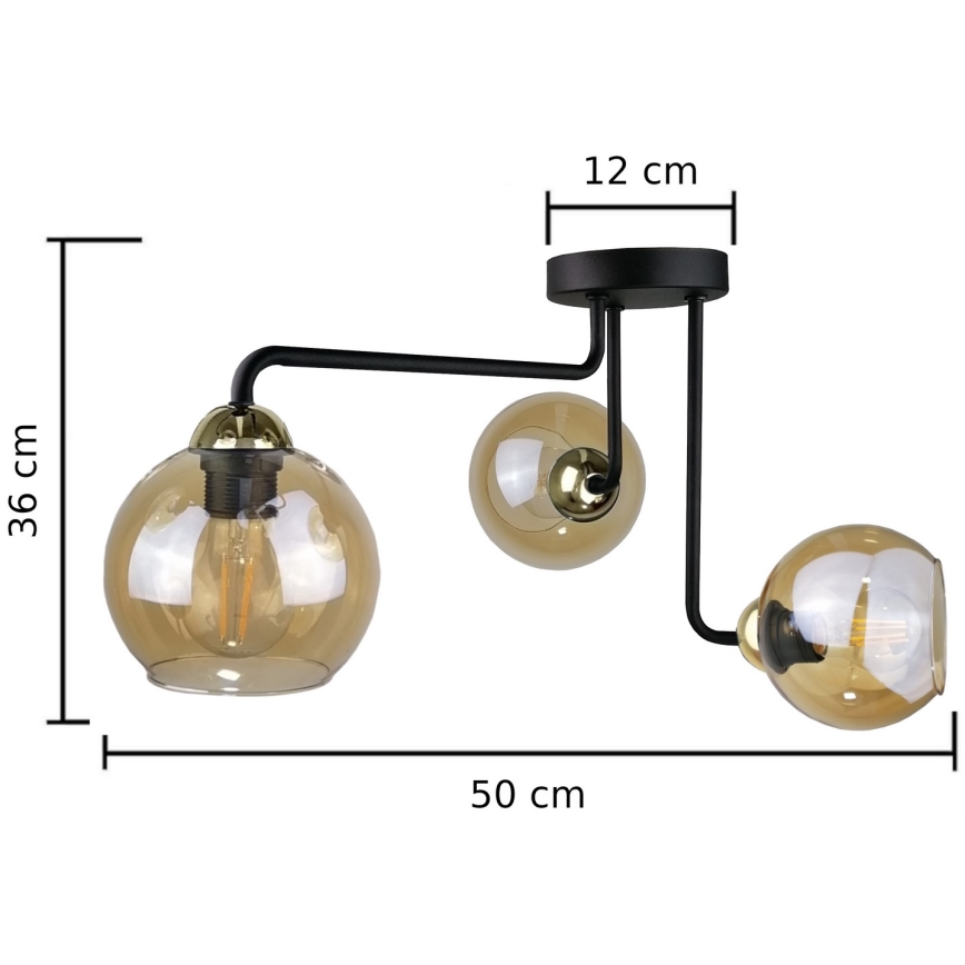 Candelabro integrado MONDE GOLD 3xE27/60W/230V