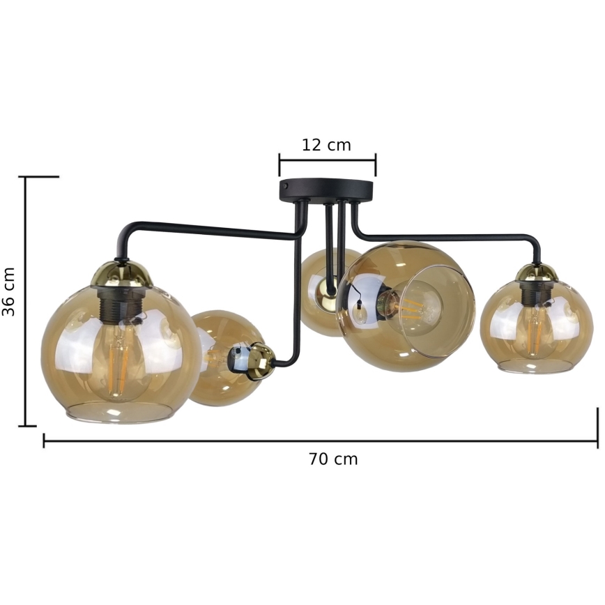 Candelabro integrado MONDE GOLD 5xE27/60W/230V