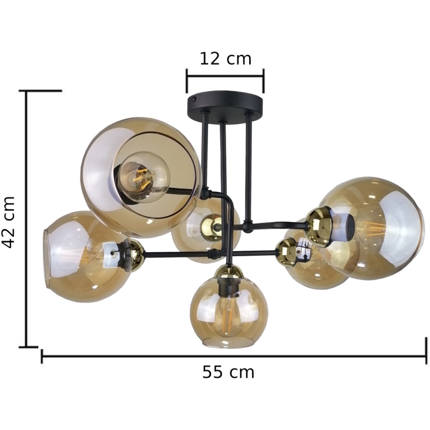 Candelabro integrado MONDE GOLD 6xE27/60W/230V
