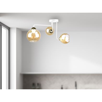 Candelabro integrado MONDE WHITE 3xE27/60W/230V