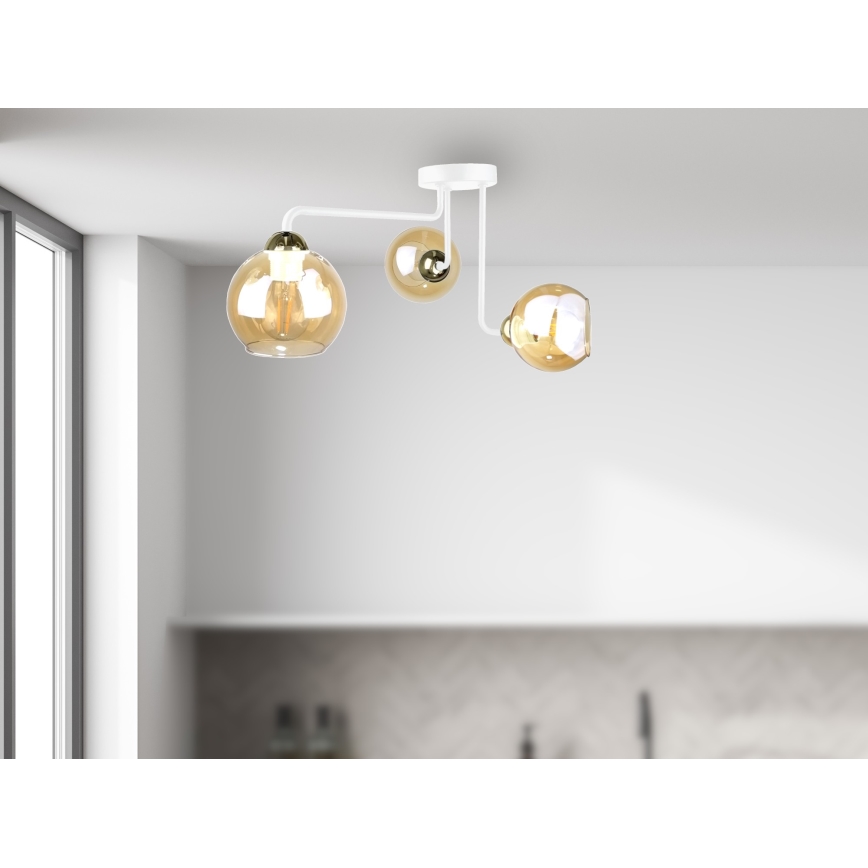 Candelabro integrado MONDE WHITE 3xE27/60W/230V