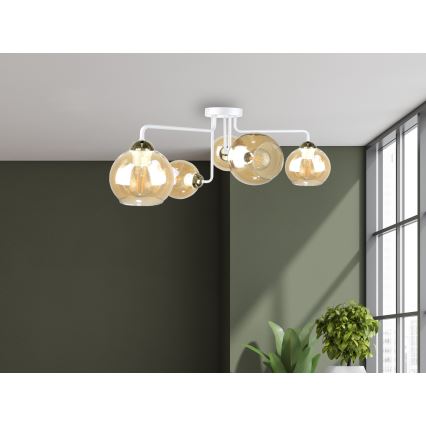 Candelabro integrado MONDE WHITE 5xE27/60W/230V