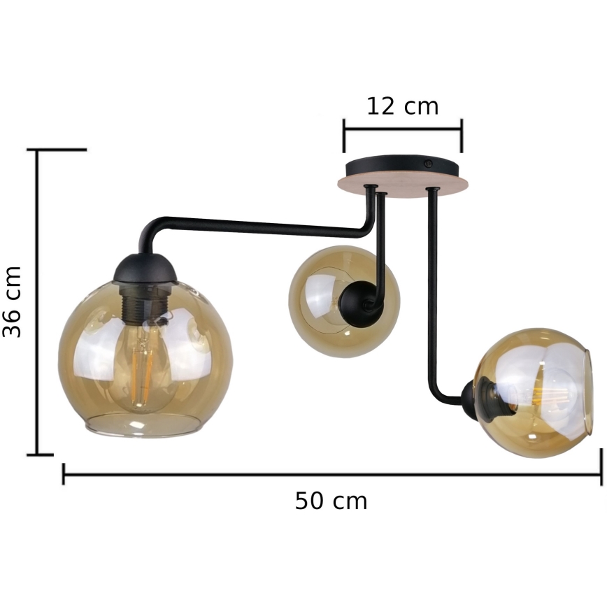 Candelabro integrado MONDE WOOD 3xE27/60W/230V