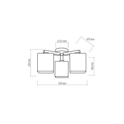 Candelabro integrado NADIA 3xE27/60W/230V