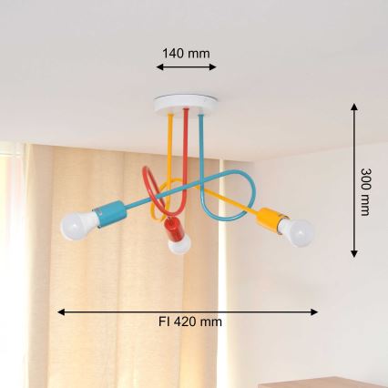 Candelabro integrado OXFORD 3xE27/15W/230V