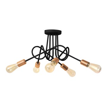 Candelabro integrado OXFORD 5xE27/15W/230V preto antigo
